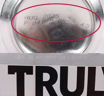 InkJet Code can be found above the Truly logo on the side of the box.